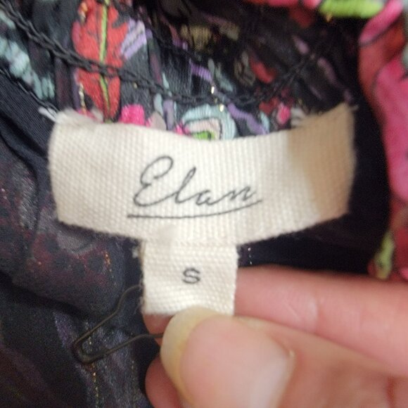 Elan Maxi Dress, Women S, Black Purple & White w/Gold Metallic, Paisley, EUC - Picture 5 of 12